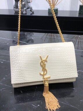 Yves Saint Laurent White Shoulder Bag